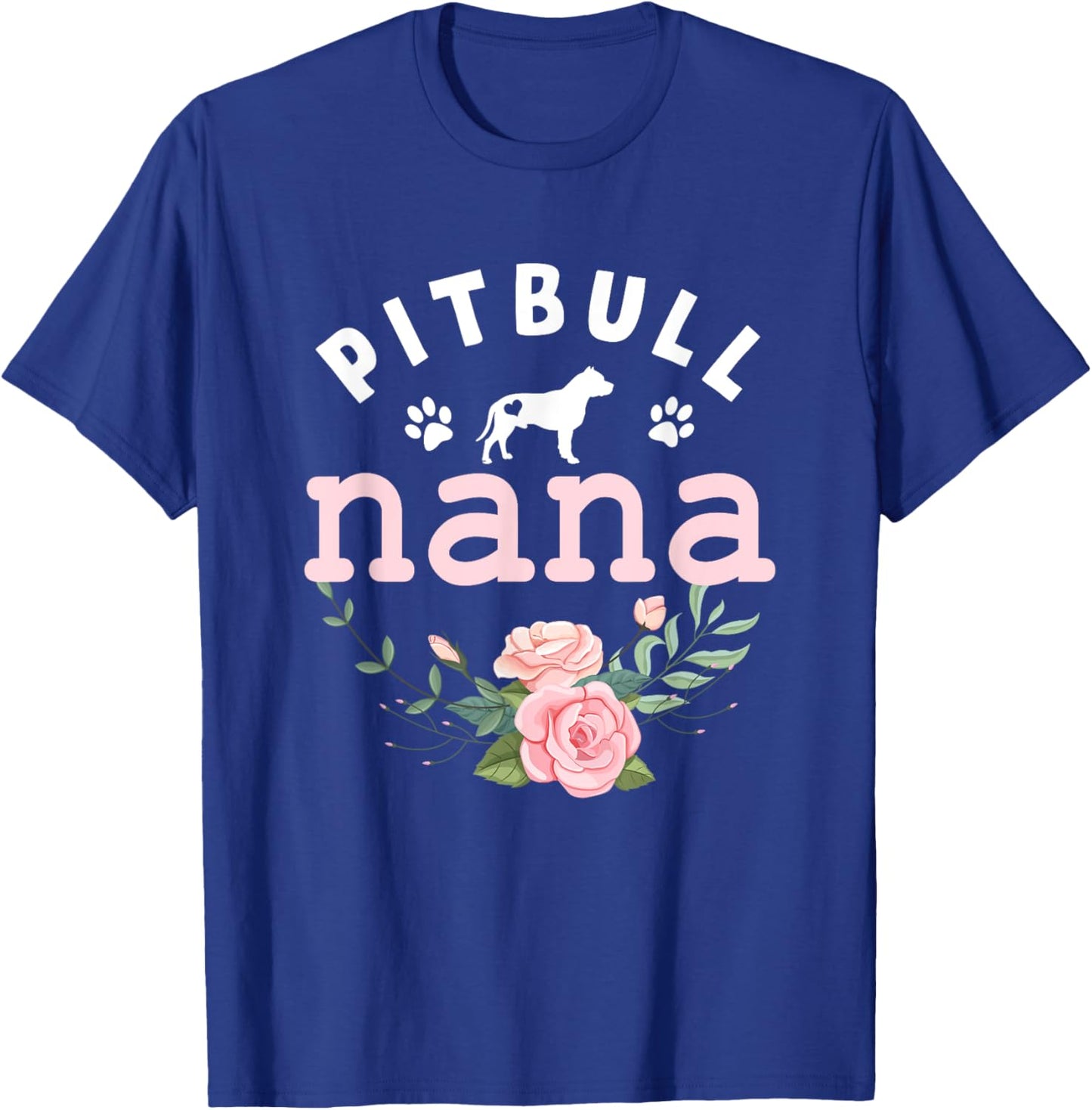 Pitbull Dog Nana Grandma Mother's Day Gifts Women Christmas T-Shirt - T-Shirt | Royal