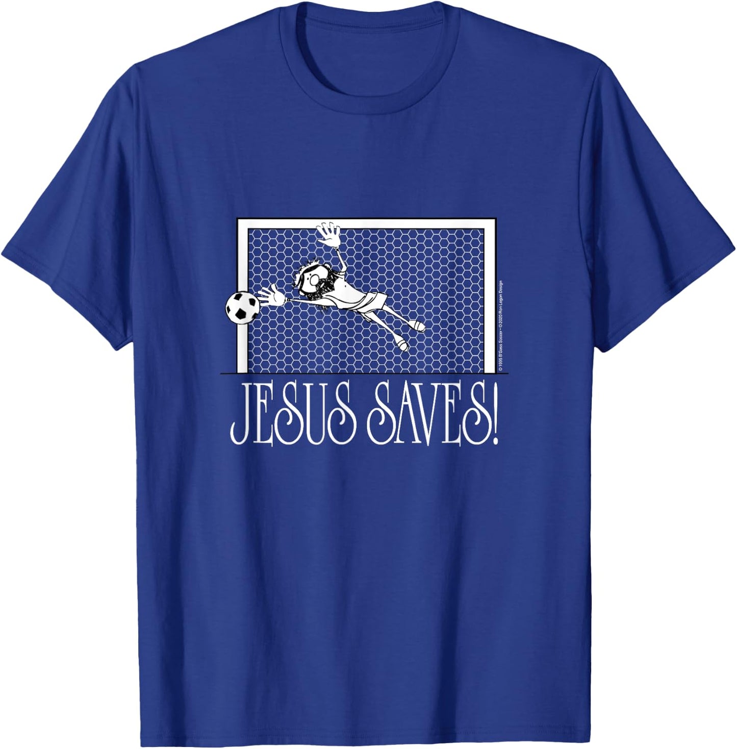 Jesus Saves Soccer T-Shirt - T-Shirt | Royal