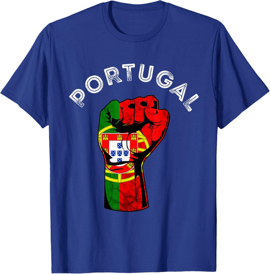 Portugal Hand Fist Power Portuguese Pride Portuguese Flag T-Shirt - T-Shirt | Royal