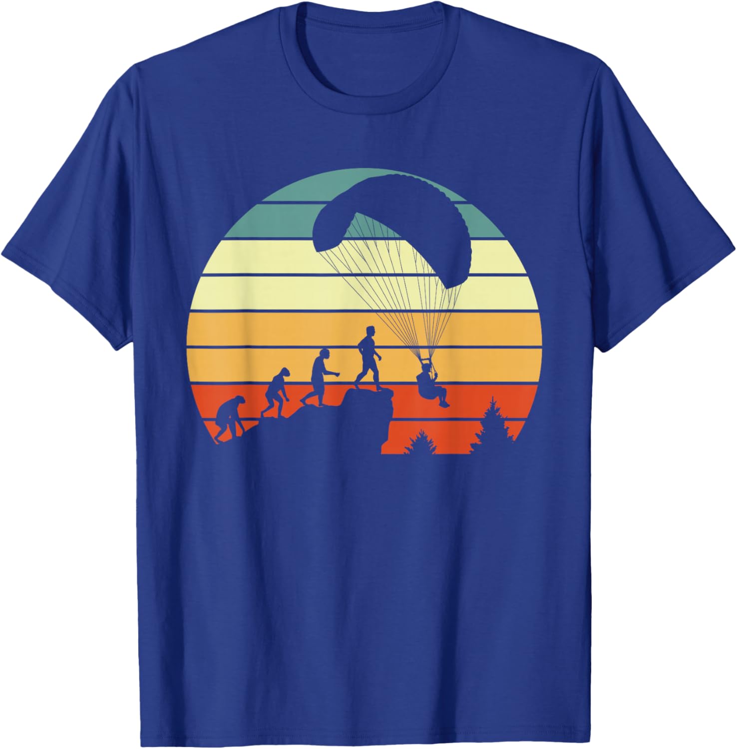 Paragliding Evolution Motiv with Paraglider T-Shirt - T-Shirt | Royal