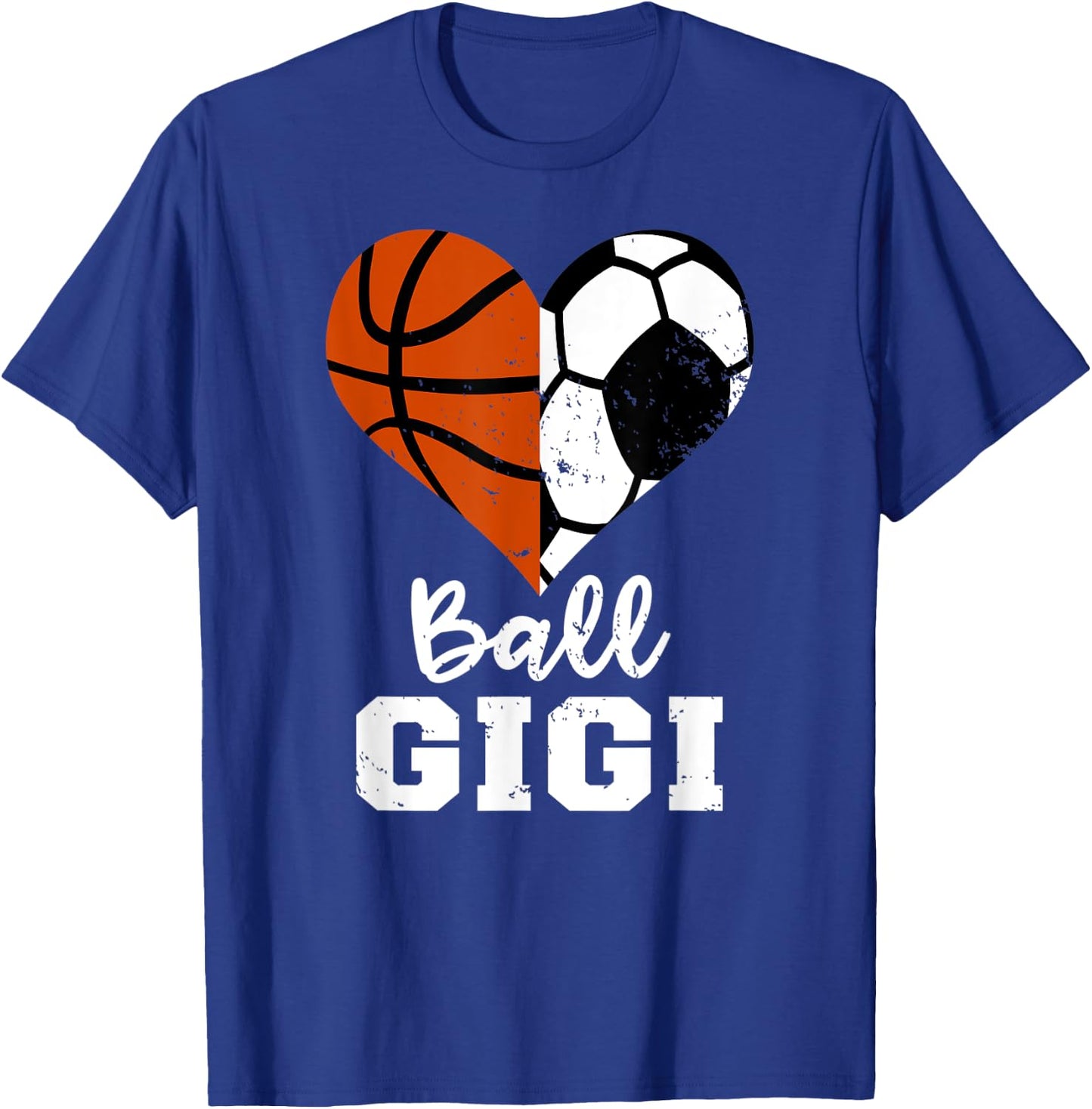 Ball Gigi Funny Soccer Basketball Heart T-Shirt - T-Shirt | Royal