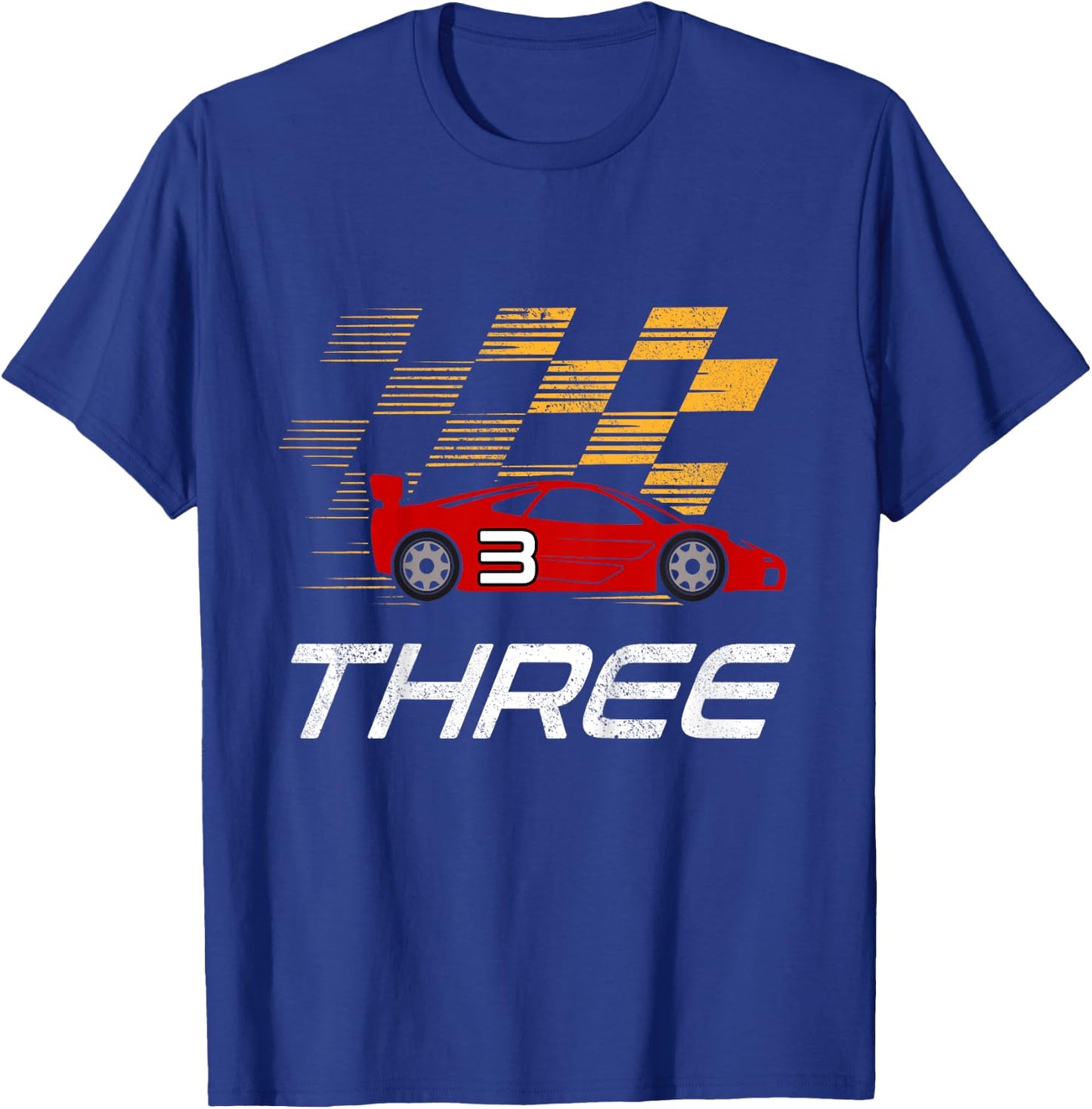 Kids 3rd Birthday Racing Driver Costume 3 Years Old Racing Car T-Shirt - T-Shirt | Royal