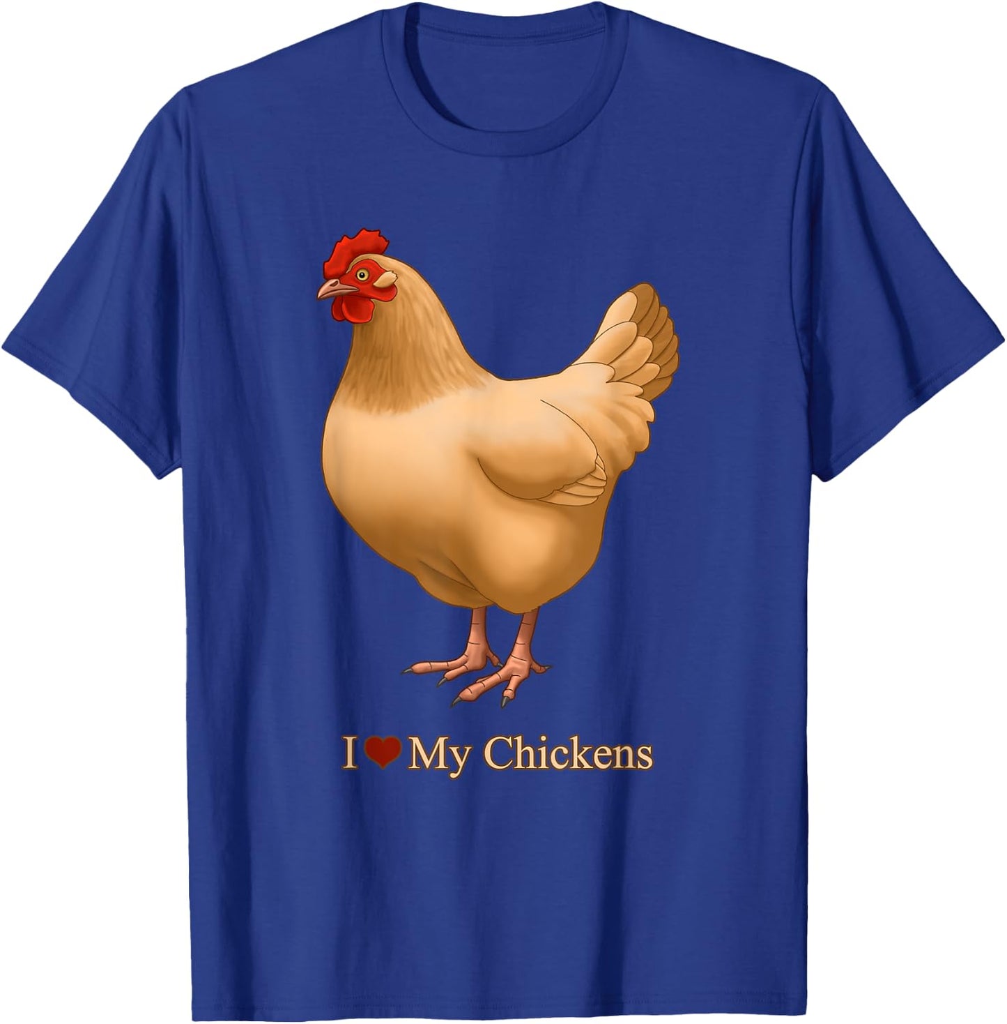 I Heart (Love) My Chickens Buff Orpington Hen T-Shirt - T-Shirt | Royal