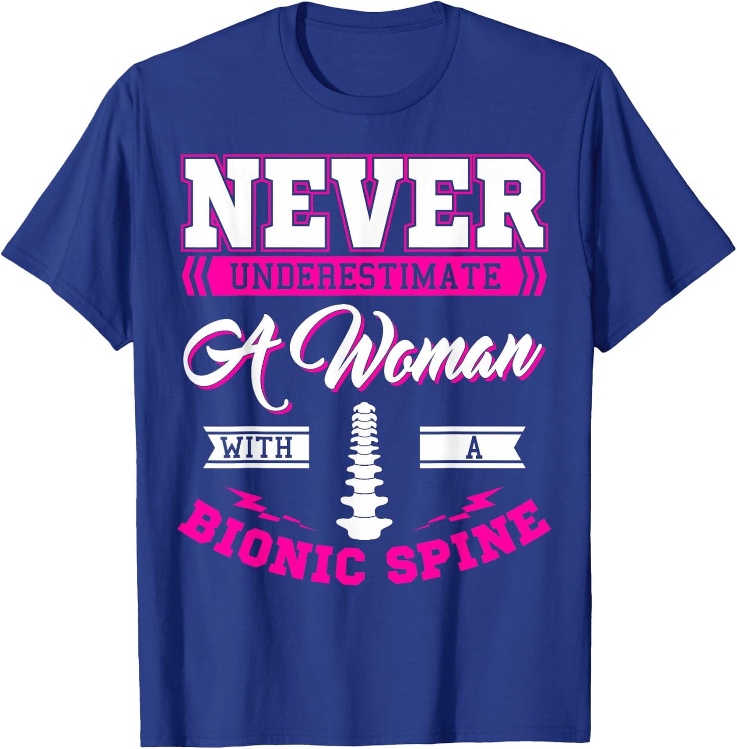 Bionic Spine Surgery Survivor Back Spinal Fusion Recovery T-Shirt - T-Shirt | Royal