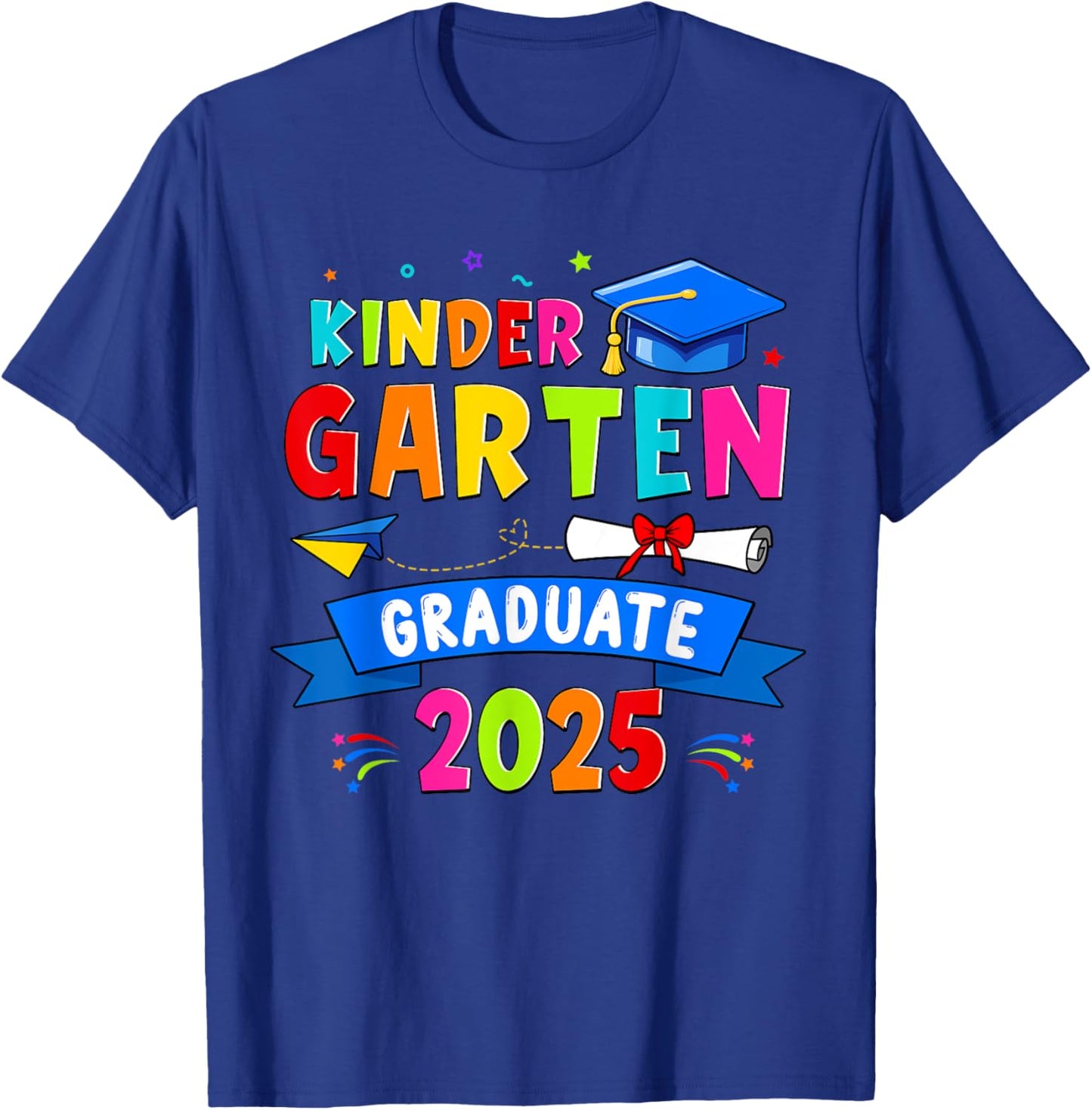 Kindergarten Graduation 2025 Graduate Class Of 2025 Boy Girl T-Shirt - T-Shirt | Royal