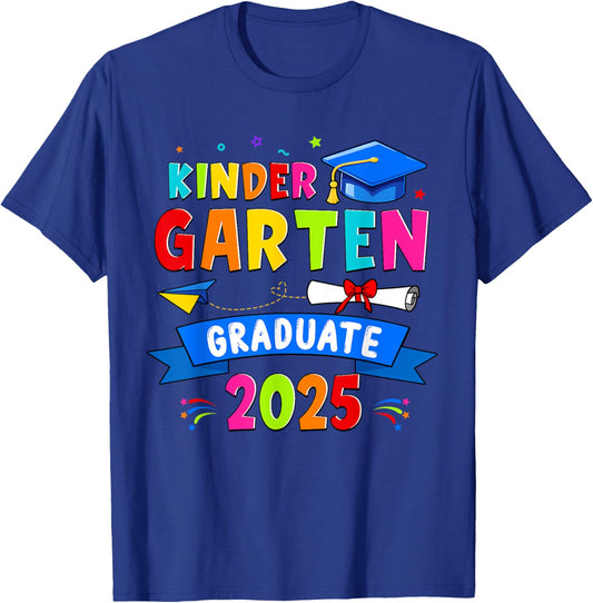 Kindergarten Graduation 2025 Graduate Class Of 2025 Boy Girl T-Shirt - T-Shirt | Royal