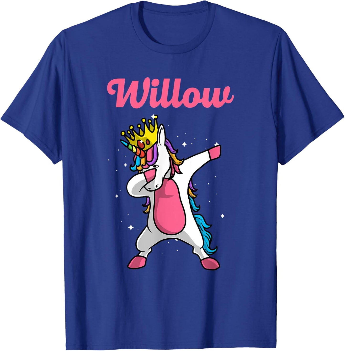 WILLOW Gift Name Personalized Birthday Dabbing Unicorn Queen T-Shirt - T-Shirt | Royal
