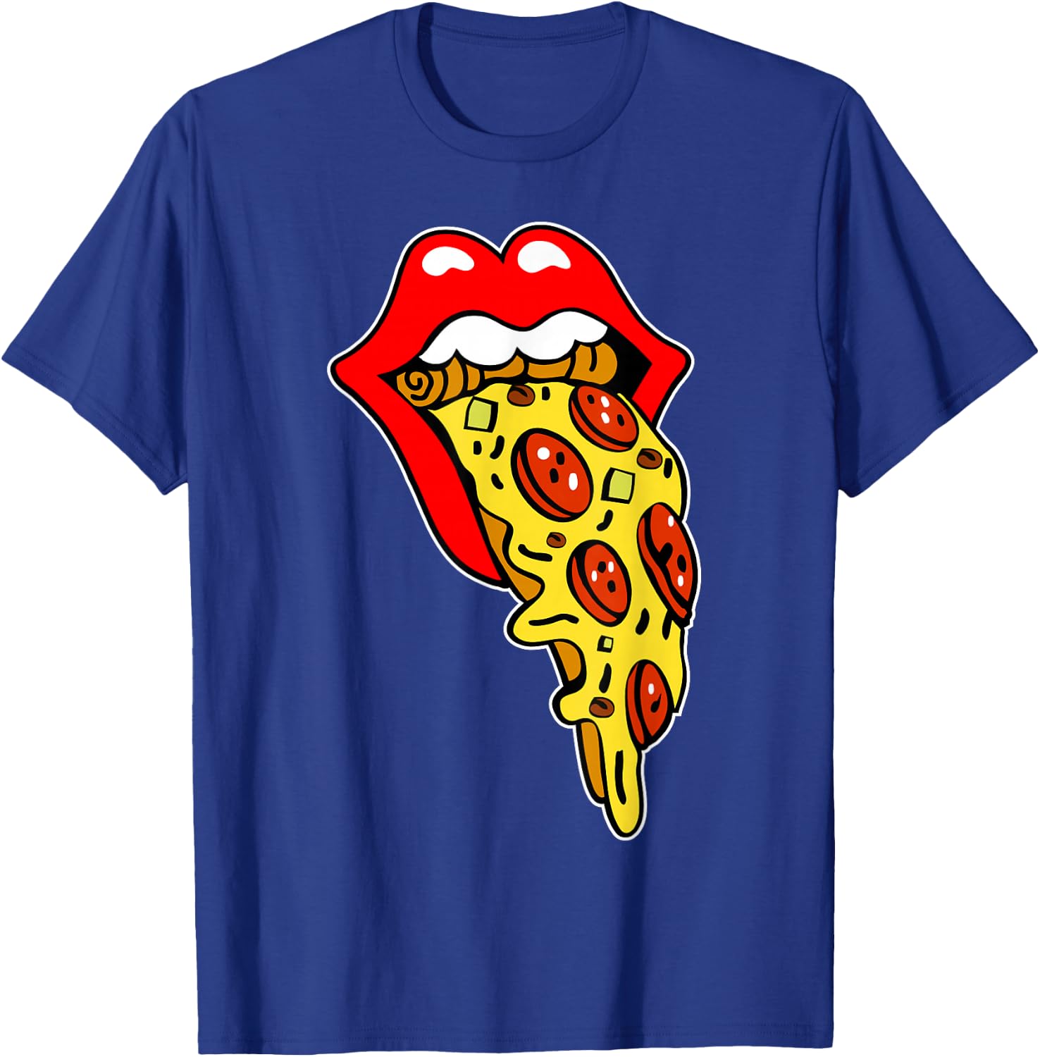 Pizza Mouth Lips T-Shirt - T-Shirt | Royal