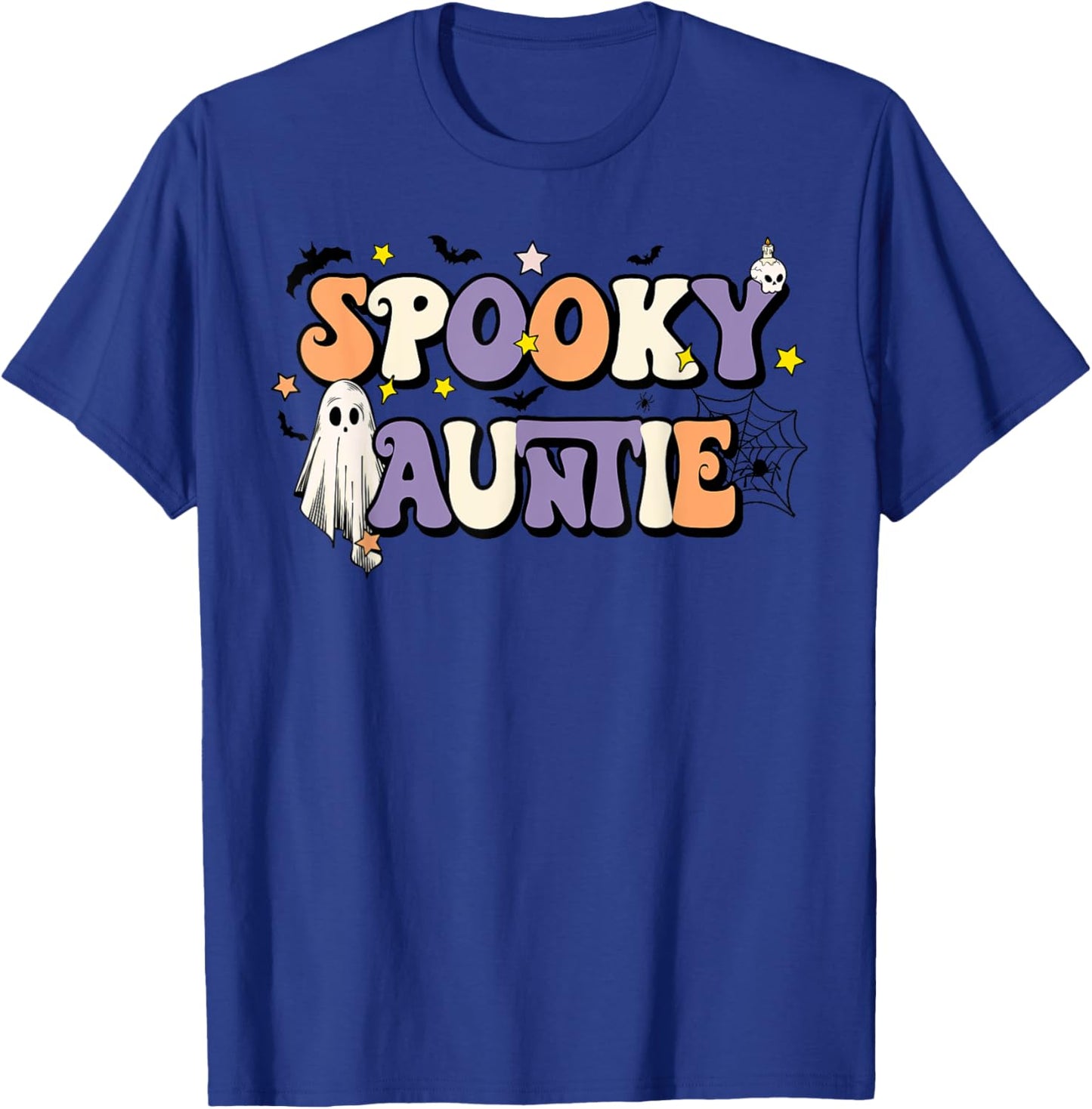 Spooky Auntie Halloween Aunt Ghost Witchy Costume T-Shirt - T-Shirt | Royal