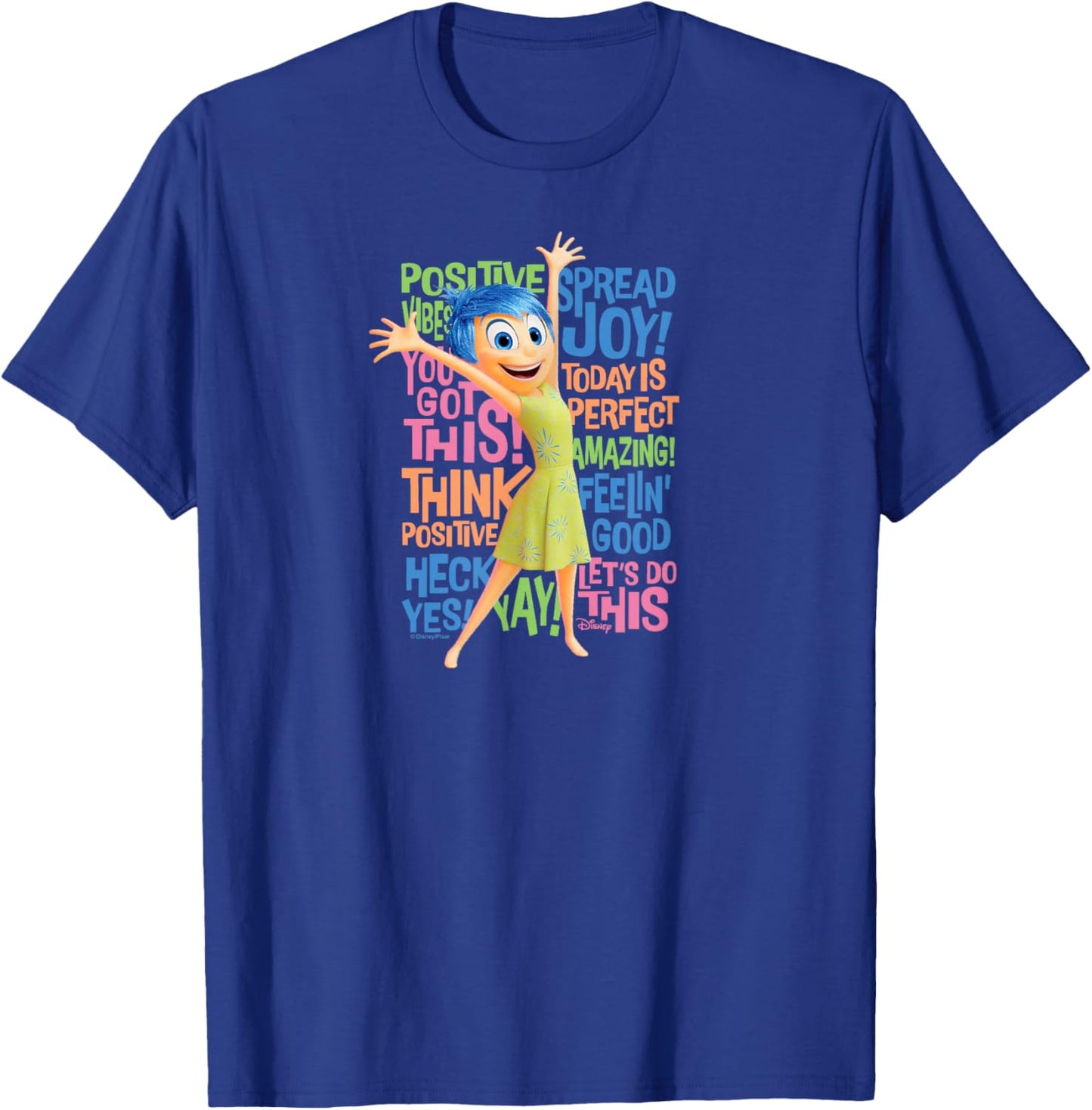 Inside Out 2 - Joy Character Positive Words T-Shirt - T-Shirt | Royal