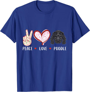 peace love Poodle gifts women kids Poodle dog mom T-Shirt - T-Shirt | Royal
