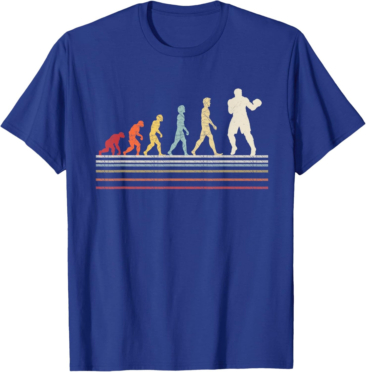 Boxing Evolution Funny Boxer Gift Retro Vintage Boxing T-Shirt - T-Shirt | Royal