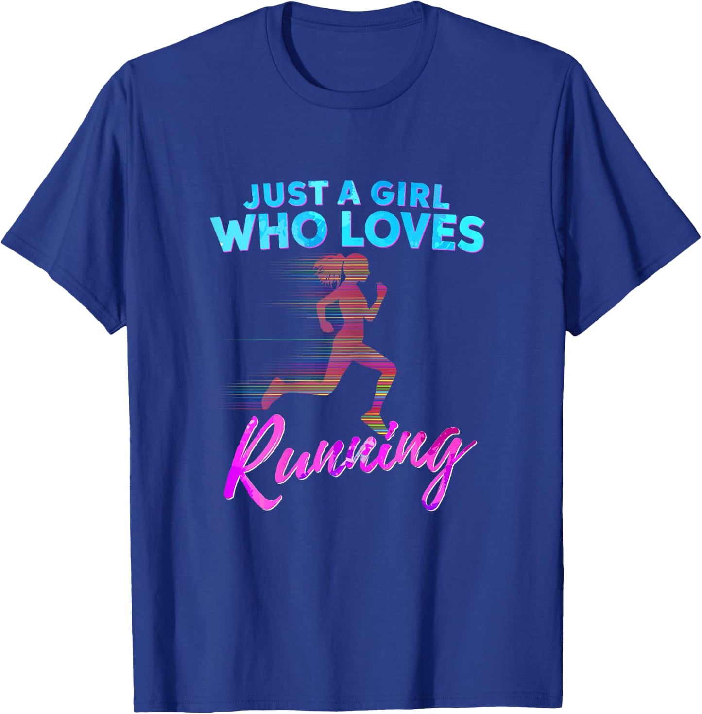 Just A Girl Who Loves Running Love to Run Gift T-Shirt - T-Shirt | Royal