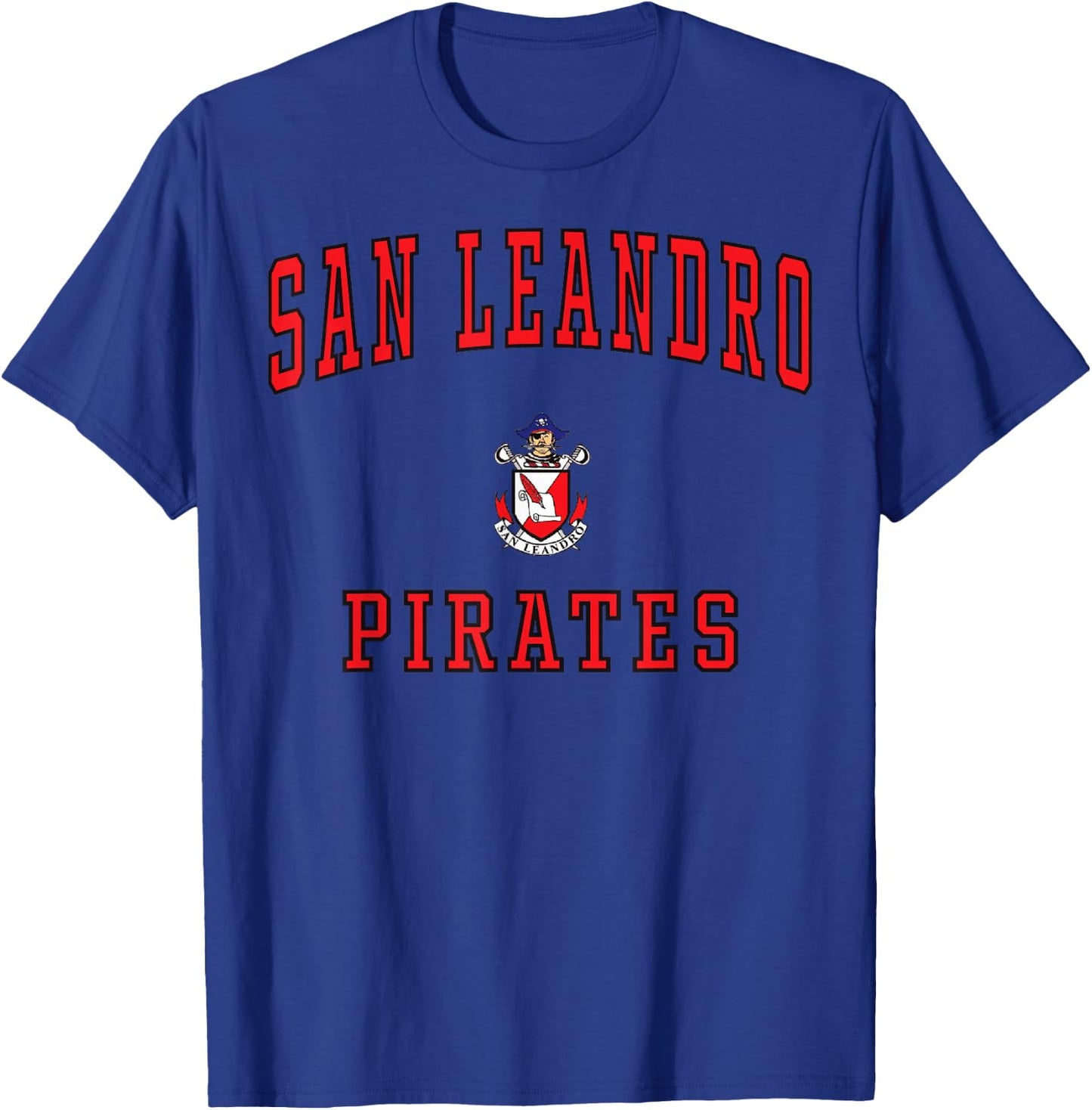 San Leandro High School Pirates C1 T-Shirt - T-Shirt | Royal