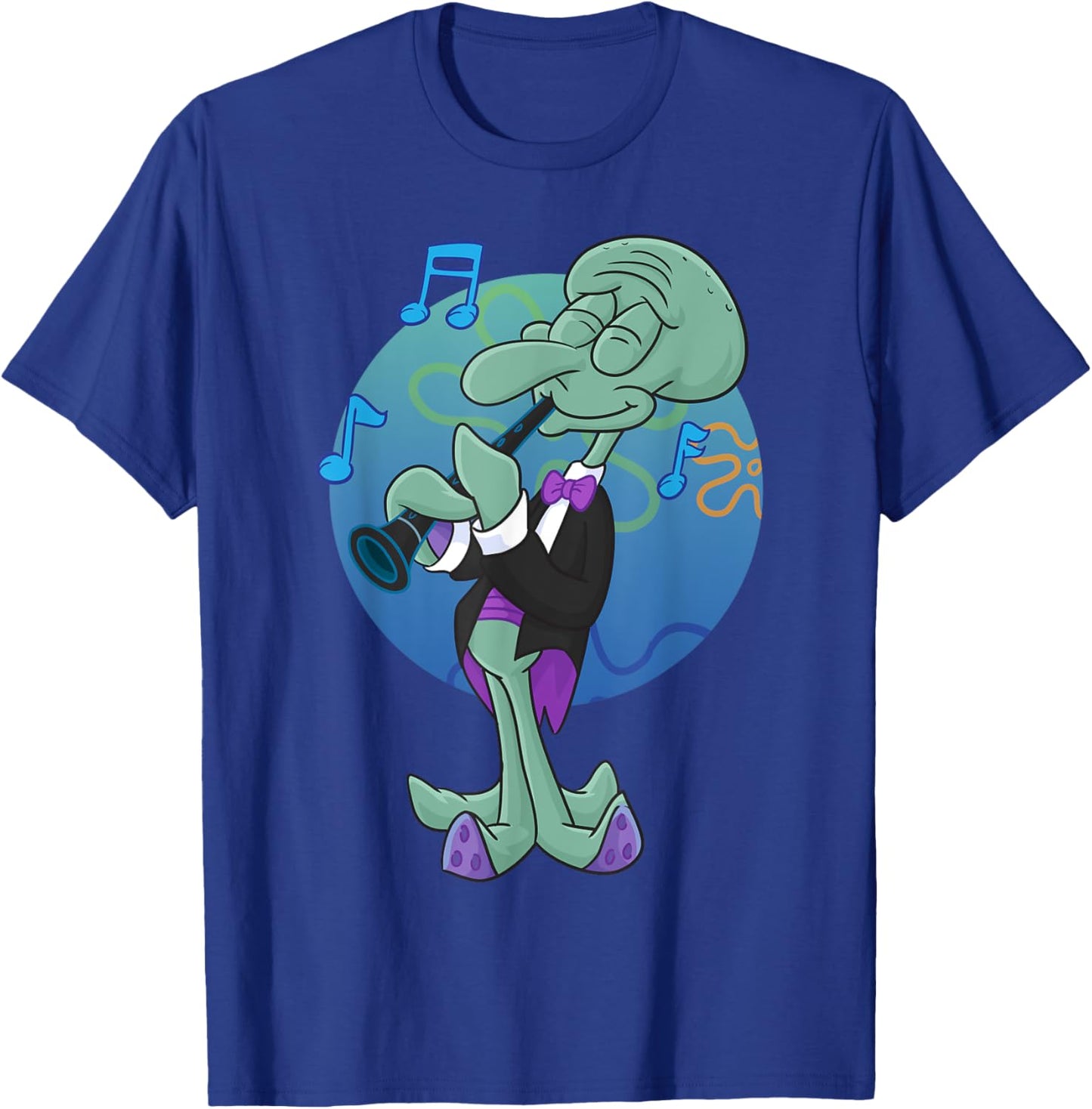Mademark x SpongeBob SquarePants - Squidwards Playing "Clarry" The Clarinet T-Shirt - T-Shirt | Royal