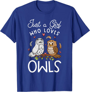 Owl Lover, Owl Keeper, Bird Lover, Girls Owl T-Shirt - T-Shirt | Royal