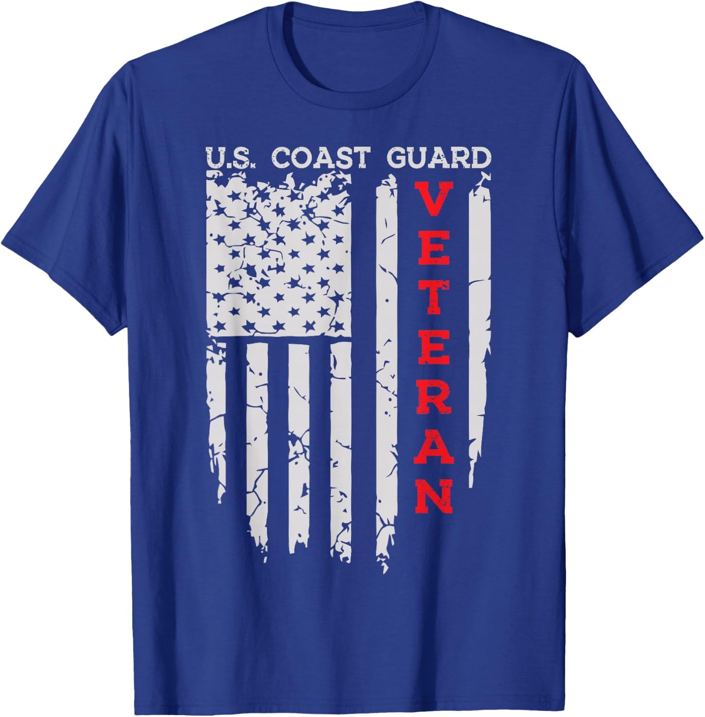 US Coast Guard Veteran USCG American Flag T-Shirt - T-Shirt | Royal