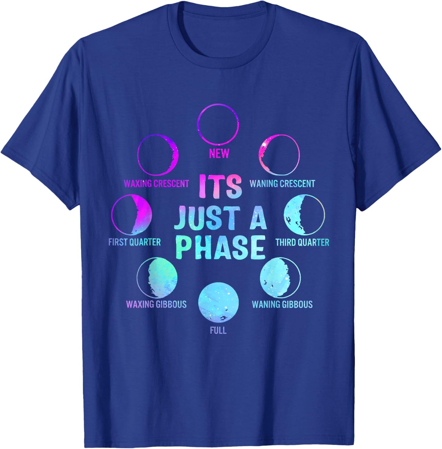 It's Just A Phase Celestial Moon Lunar Cycle Astronomy Kids T-Shirt - T-Shirt | Royal
