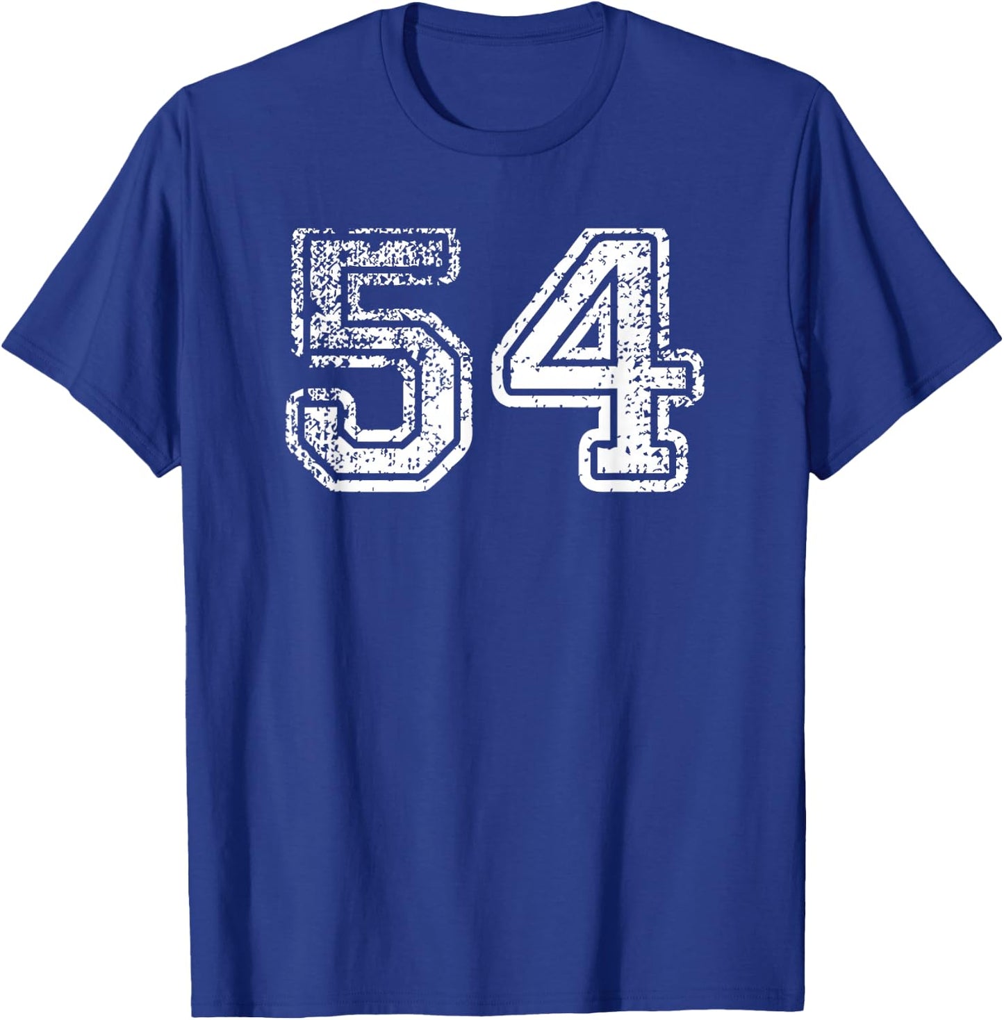 Number 54 Shirt Baseball Football Soccer Birthday T-Shirt - T-Shirt | Royal