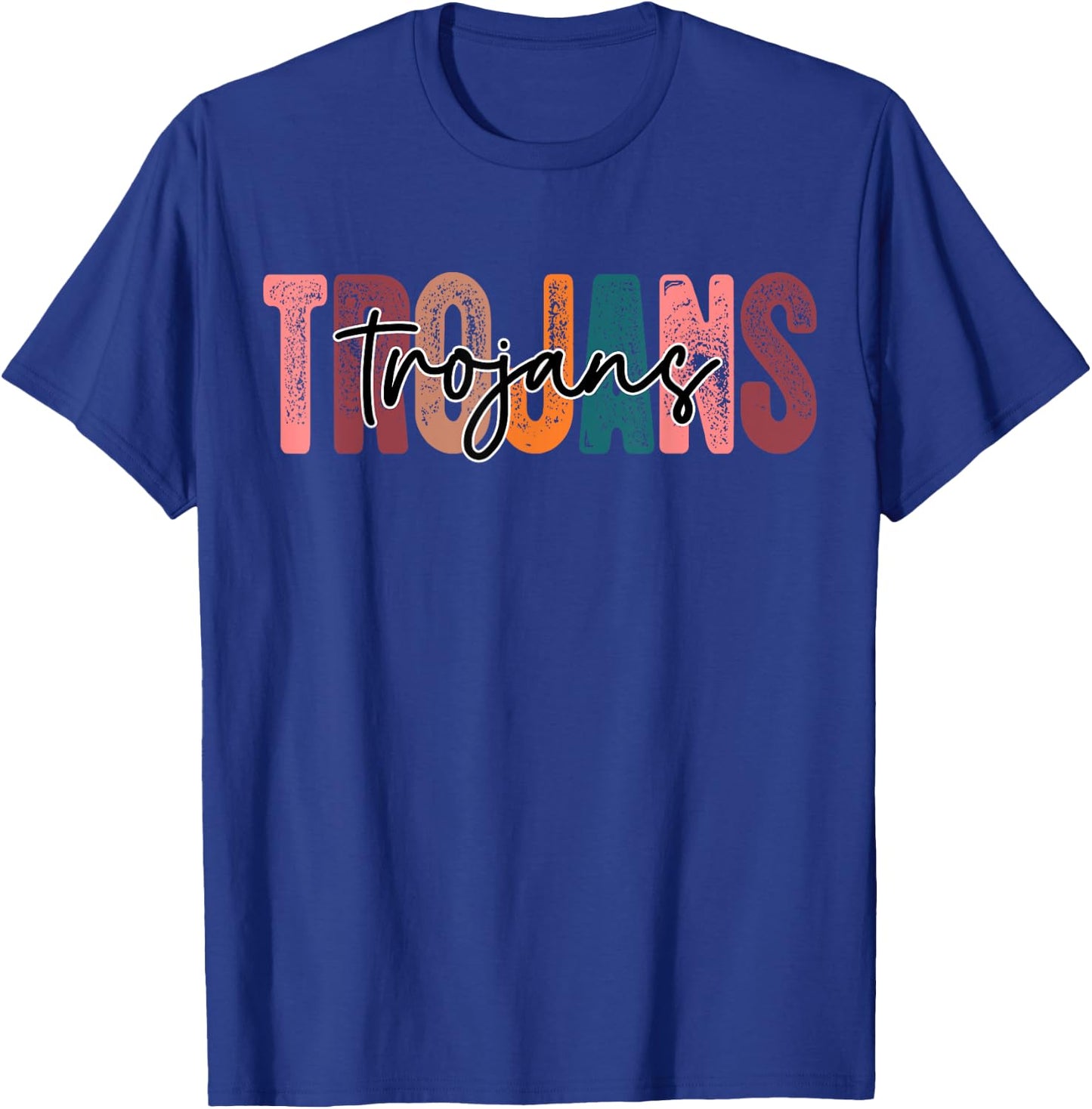 Trojans School Sports Fan Team Spirit T-Shirt - T-Shirt | Royal