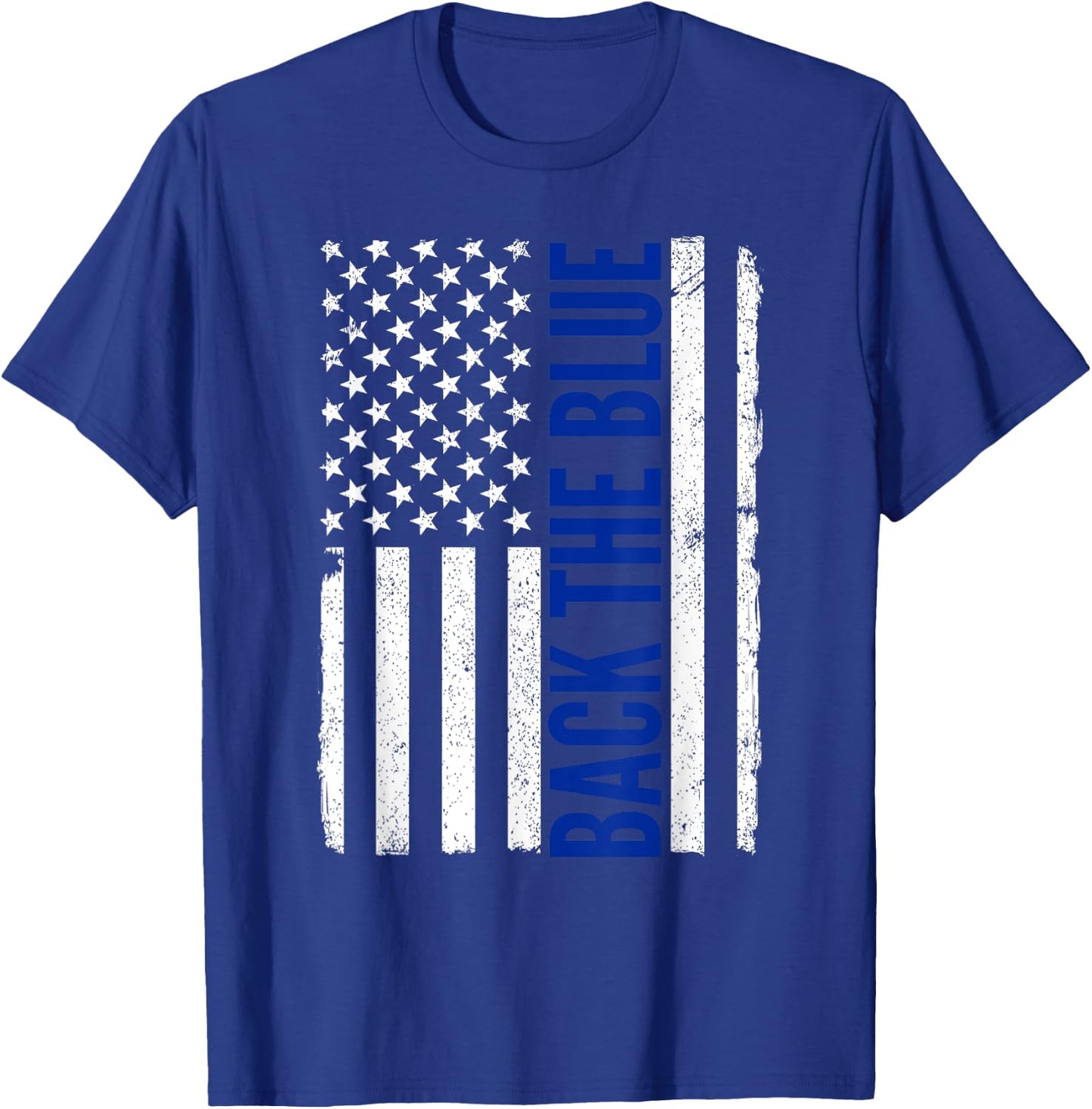 Back the Blue - Thin Blue Line Flag - Pro Police Support T-Shirt - T-Shirt | Royal
