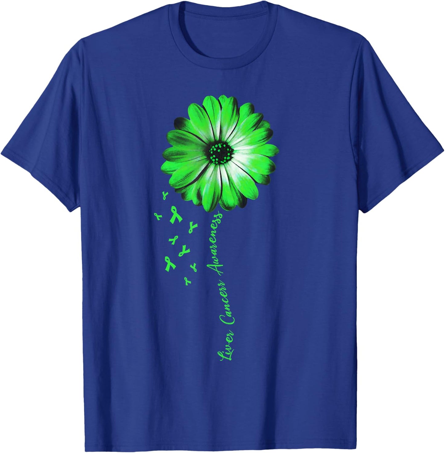 Daisy Flower Liver Cancer Awareness Gifts T-Shirt - T-Shirt | Royal