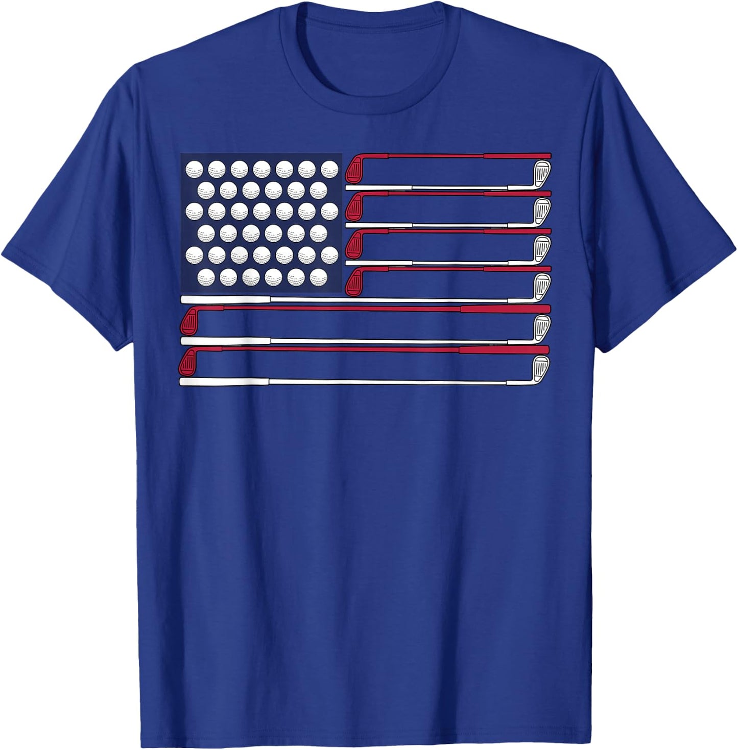 Patriotic Golf American 4th of July Golf Clubs American Flag T-Shirt - T-Shirt | Royal
