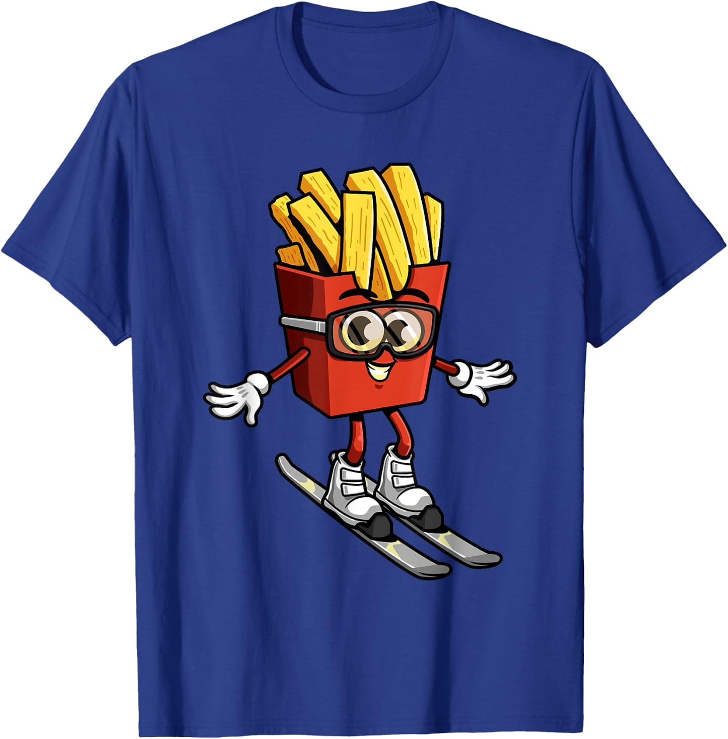 Funny French Fry Ski Potato Fries Skiing Instructor Outfit T-Shirt - T-Shirt | Royal