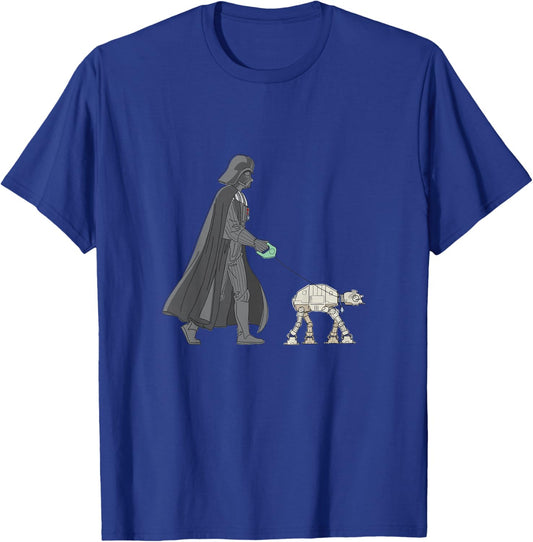 Kids Star Wars Classic Vintage Darth Vader AT-AT Dog Walker T-Shirt - T-Shirt | Royal