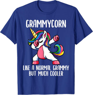 Unicorn Grammy Girl Birthday Party Apparel, GrammyCorn Cute T-Shirt - T-Shirt | Royal