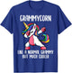 Unicorn Grammy Girl Birthday Party Apparel, GrammyCorn Cute T-Shirt - T-Shirt | Royal