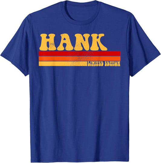 HANK Name Personalized Idea Men Retro Vintage HANK T-Shirt - T-Shirt | Royal