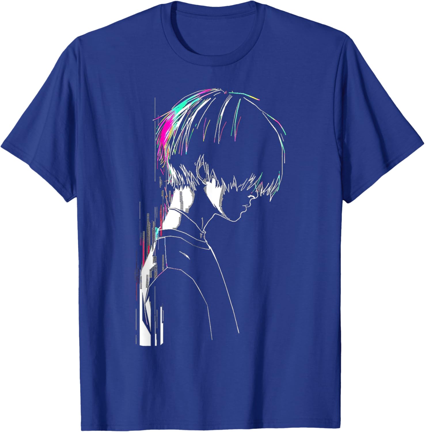 Anime Manga Motif Pixel Illustration Anime T-Shirt - T-Shirt | Royal