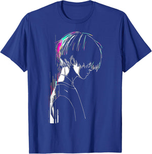 Anime Manga Motif Pixel Illustration Anime T-Shirt - T-Shirt | Royal