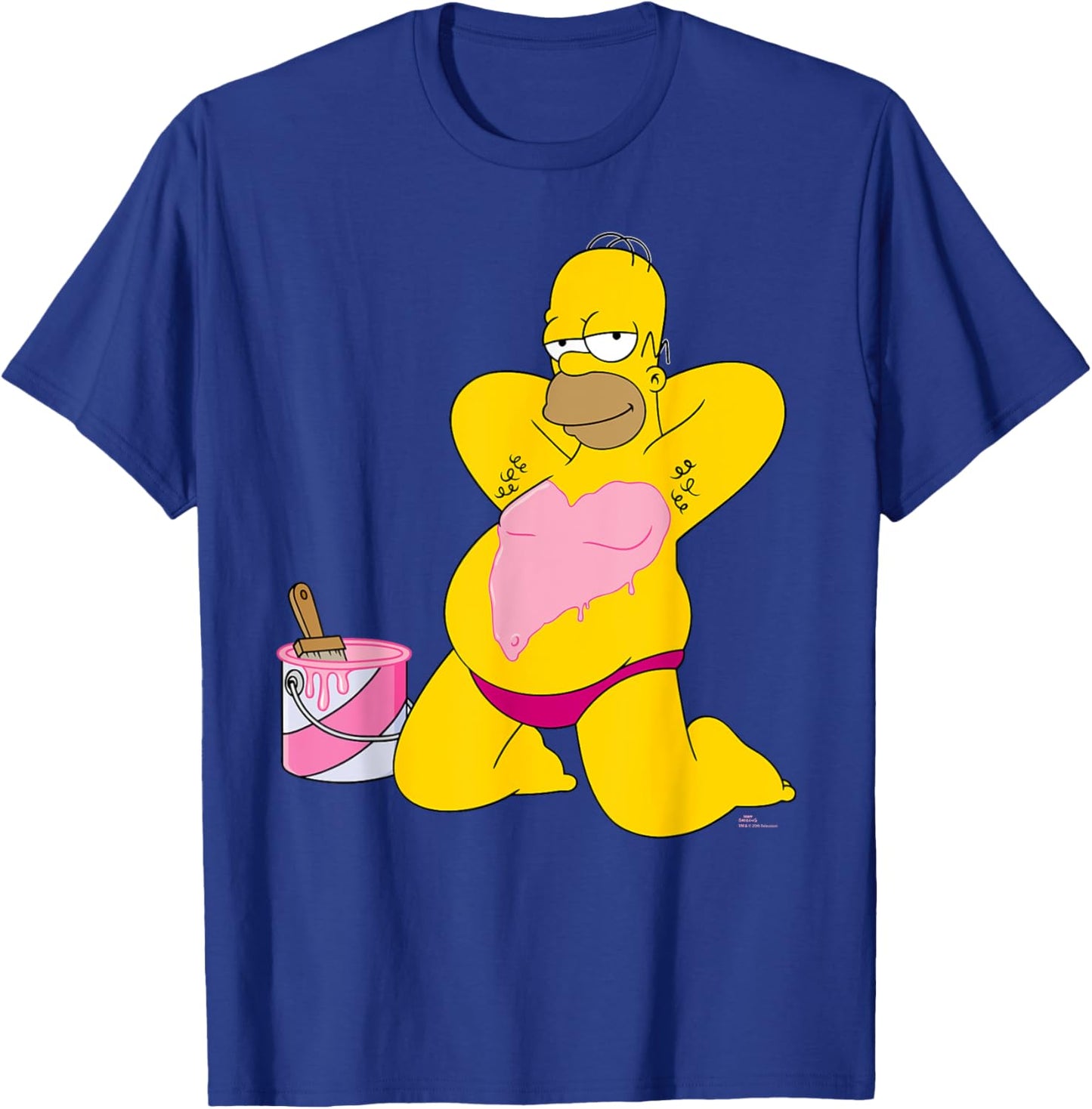 The Simpsons Homer Simpson Big Pink Heart Valentine’s Day T-Shirt - T-Shirt | Royal