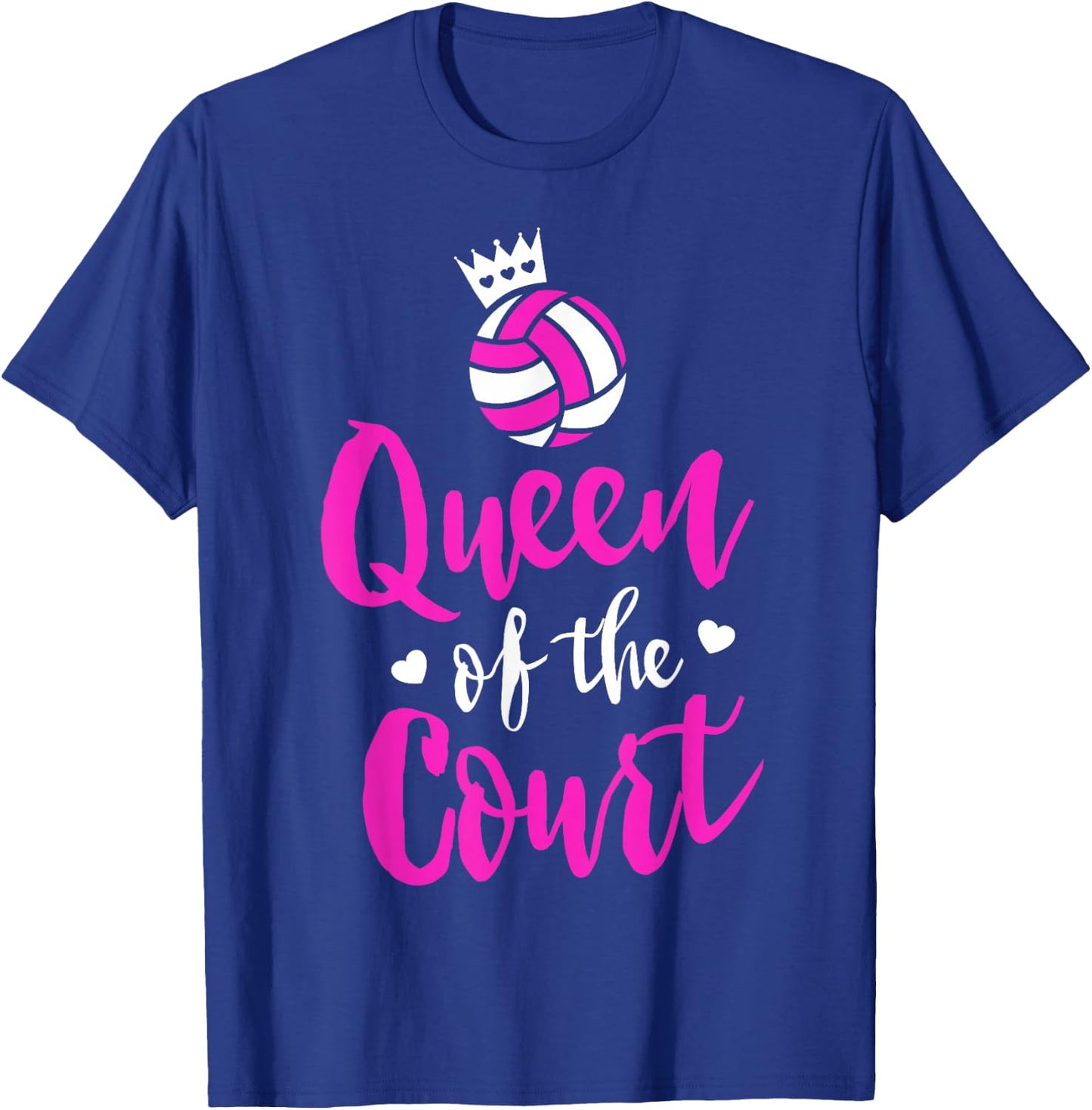 Volleyball Queen Shirt for Girls Cute Player Coach Gift T-Shirt - T-Shirt | Royal