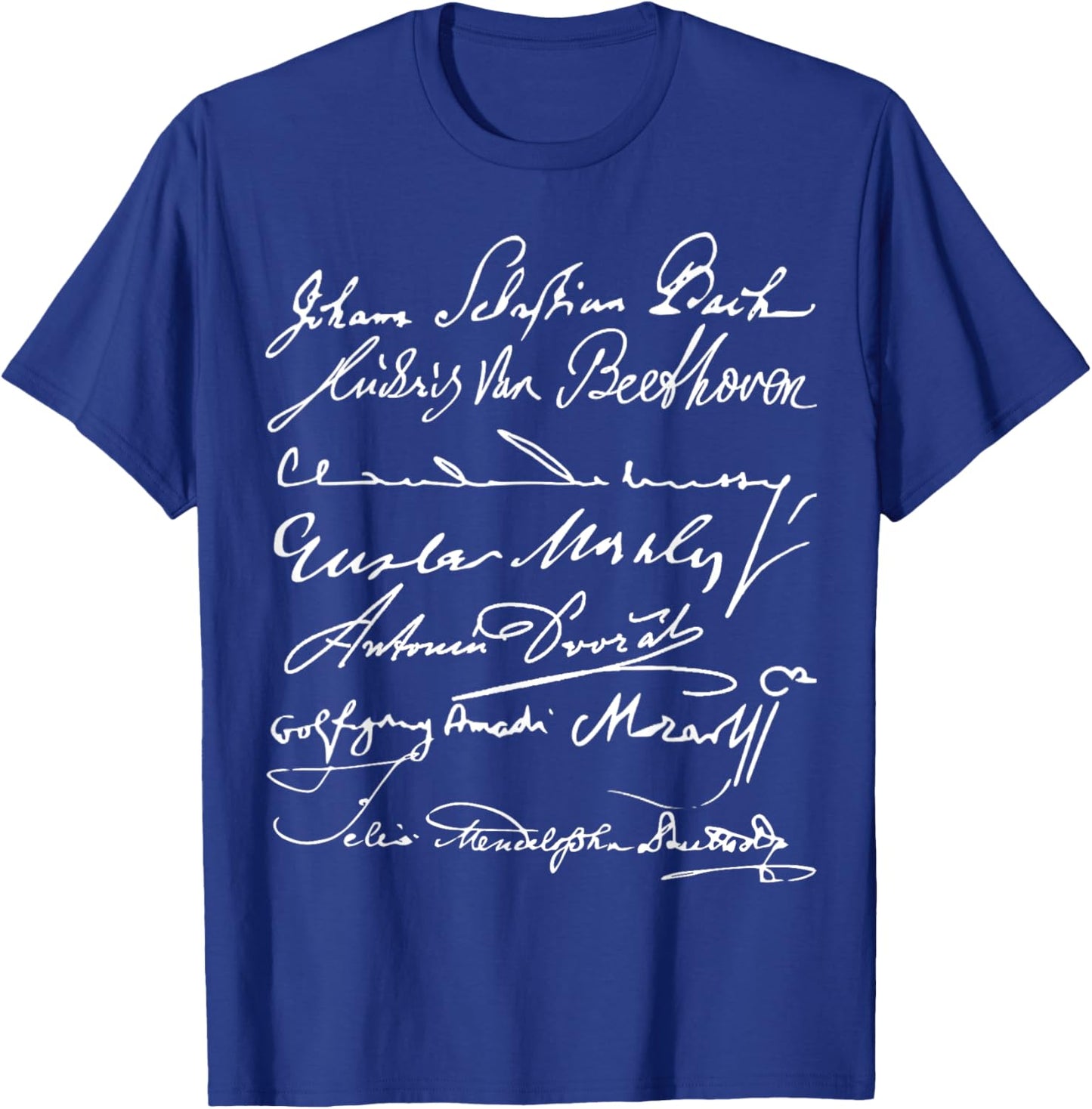 Jaydens Classical Music Merch -Adults Black Small Bach Mahler Beethoven Mozart Debussy T-Shirt - T-Shirt | Royal