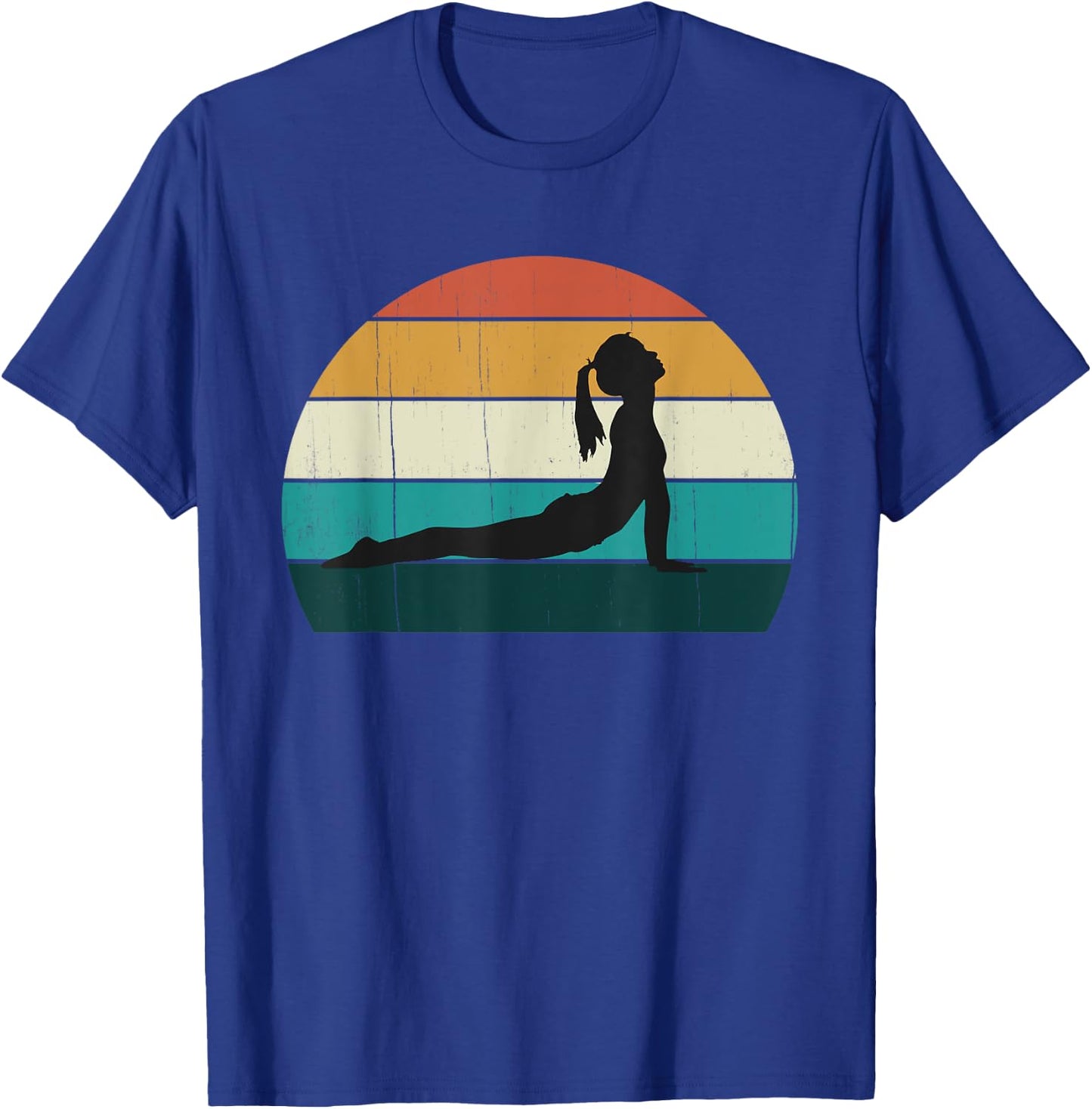 Retro Yoga Pose: Vintage Mind Meditation / Body Workout Gift T-Shirt - T-Shirt | Royal