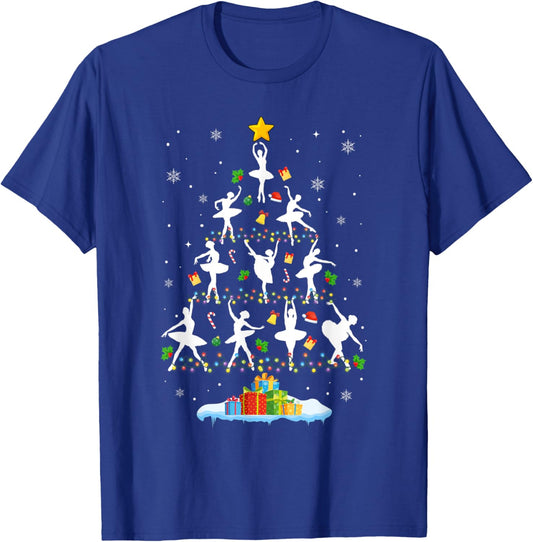 Ballet Christmas Tree Merry Christmas Ballet Dancer T-Shirt - T-Shirt | Royal