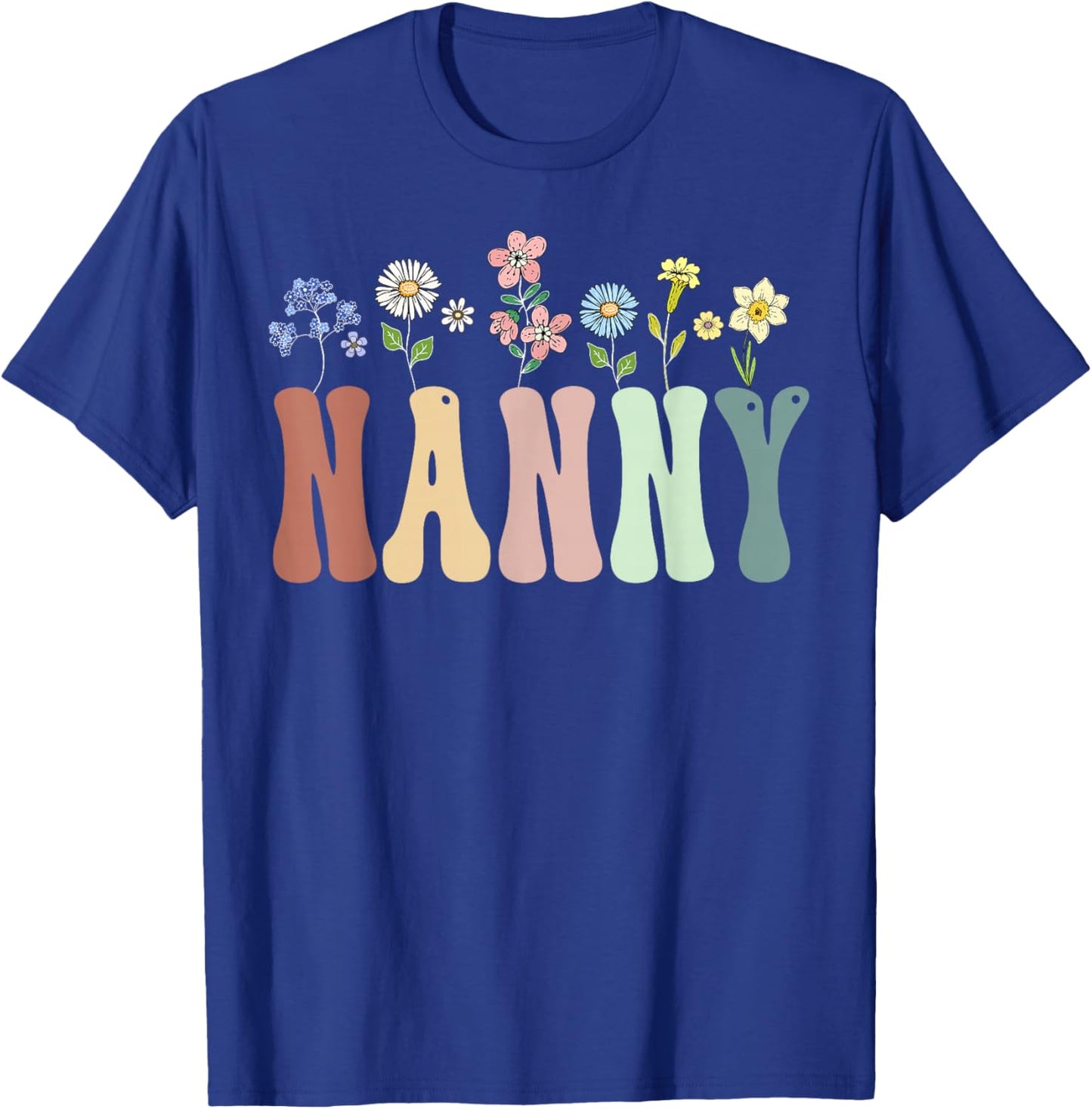 Nanny Gifts Women Wildflower Floral Design Nanny T-Shirt - T-Shirt | Royal