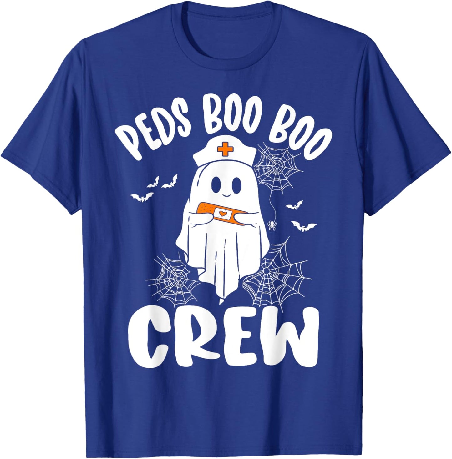 Peds Nurse Boo Crew Nurse Ghost Funny Halloween T-Shirt - T-Shirt | Royal