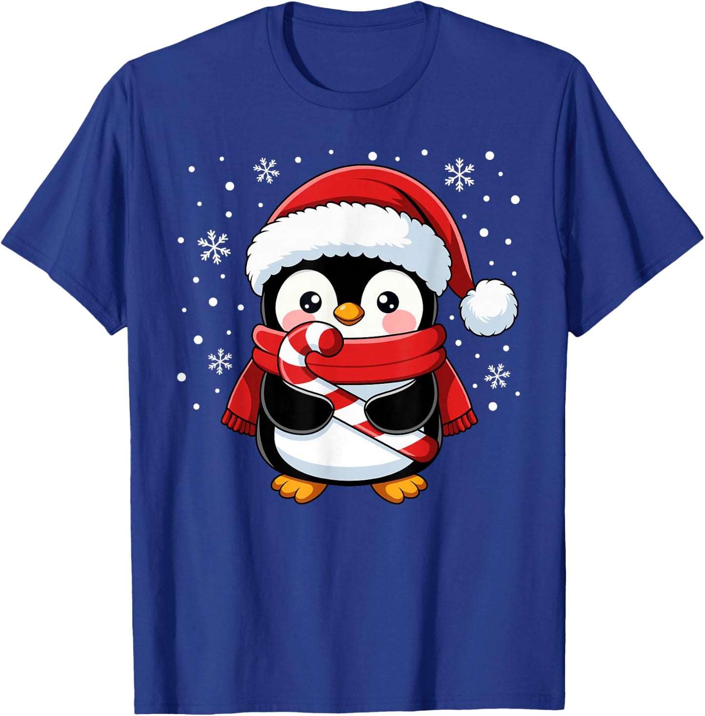 Penguin Christmas Candy Cane Winter Toddler Girl Boy Women T-Shirt - T-Shirt | Royal