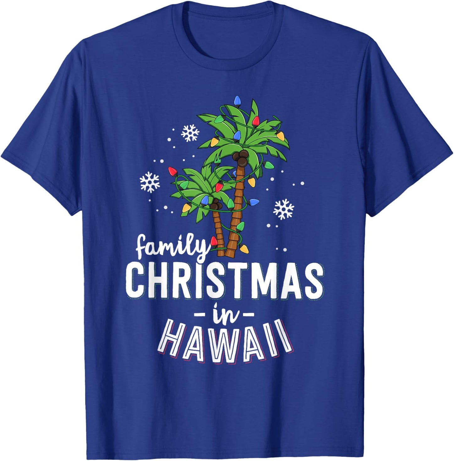 Family Christmas In Hawaii Palm Trees Xmas Beach Vacation T-Shirt - T-Shirt | Royal