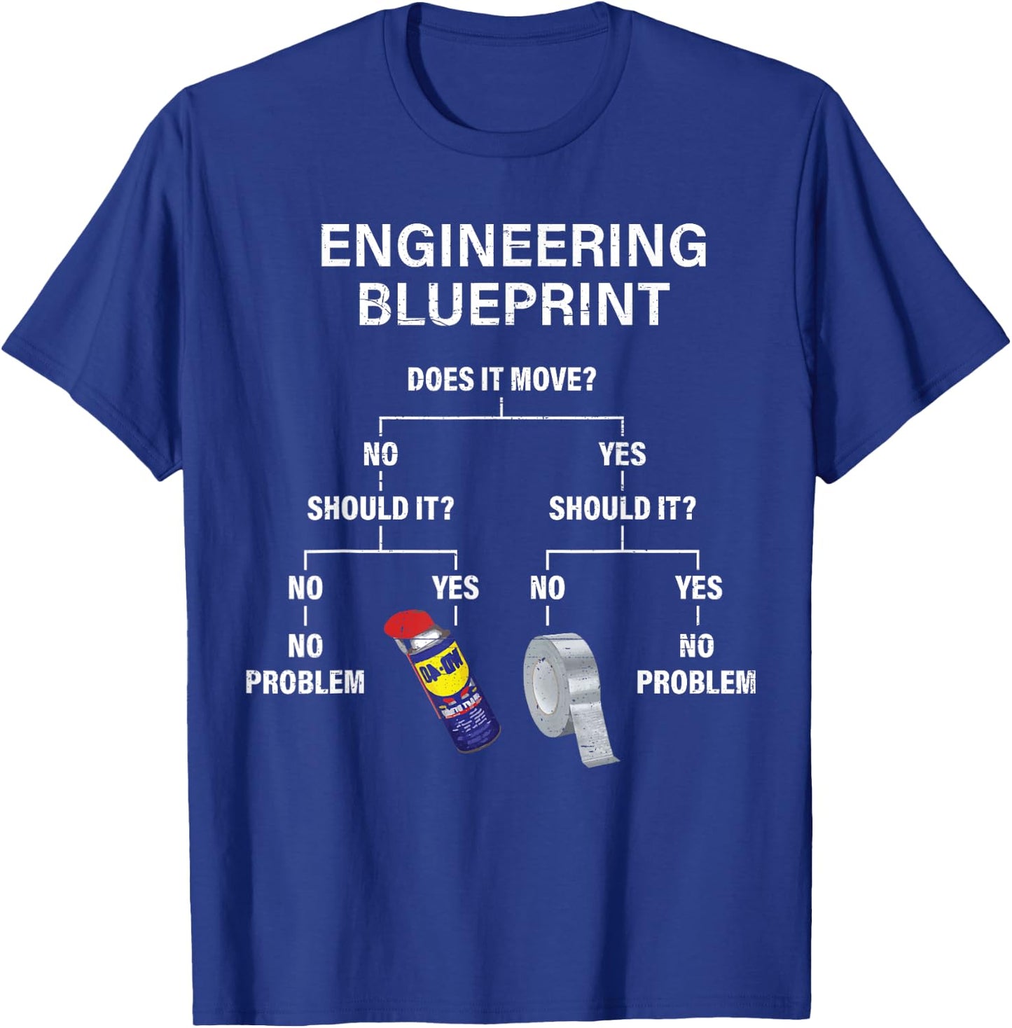 My Engineering Blueprint - Funny Engineer T-Shirt - T-Shirt | Royal
