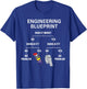 My Engineering Blueprint - Funny Engineer T-Shirt - T-Shirt | Royal