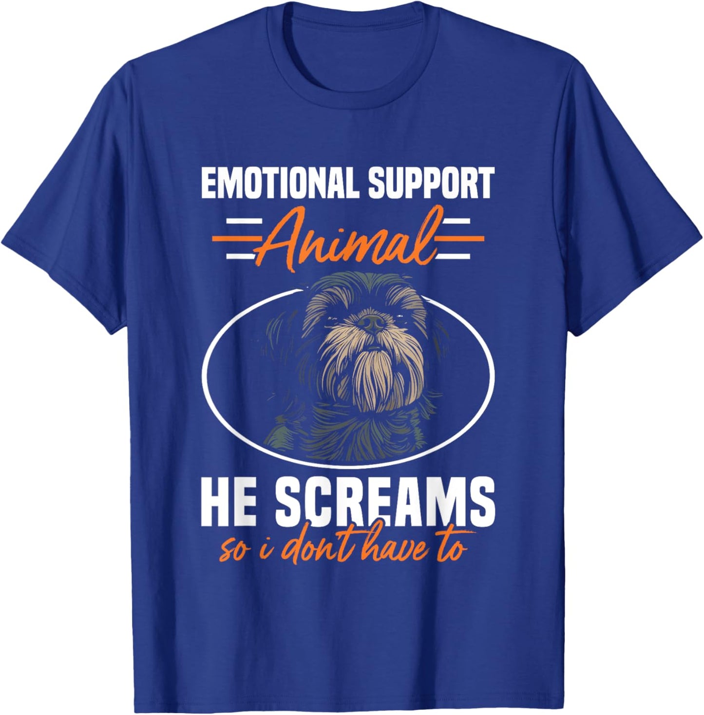 Emotional Support Animal Dog Breed Shih Tzu Dog Lover T-Shirt - T-Shirt | Royal