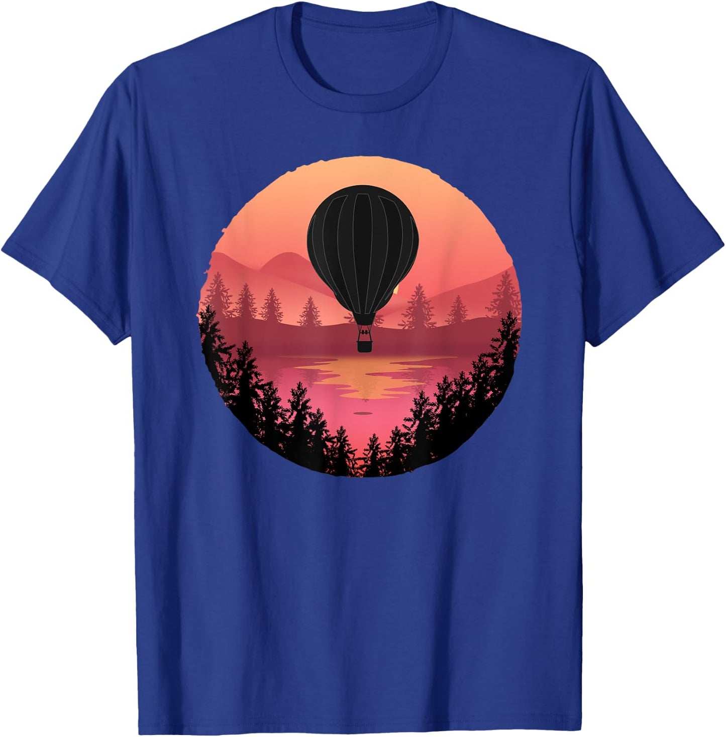 Pretty Flying Hot Air Balloon: Cool Sunset Ballooning Lovers T-Shirt - T-Shirt | Royal