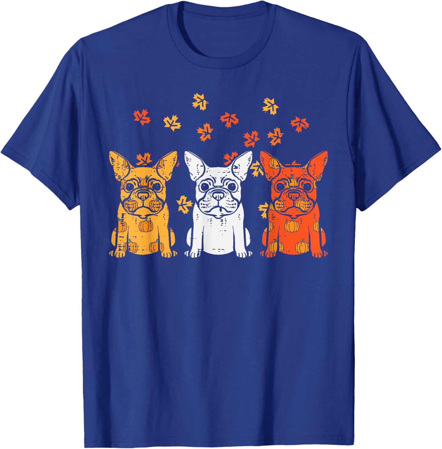Thanksgiving French Bulldog Fall Frenchie Dog Men Women Kids T-Shirt - T-Shirt | Royal