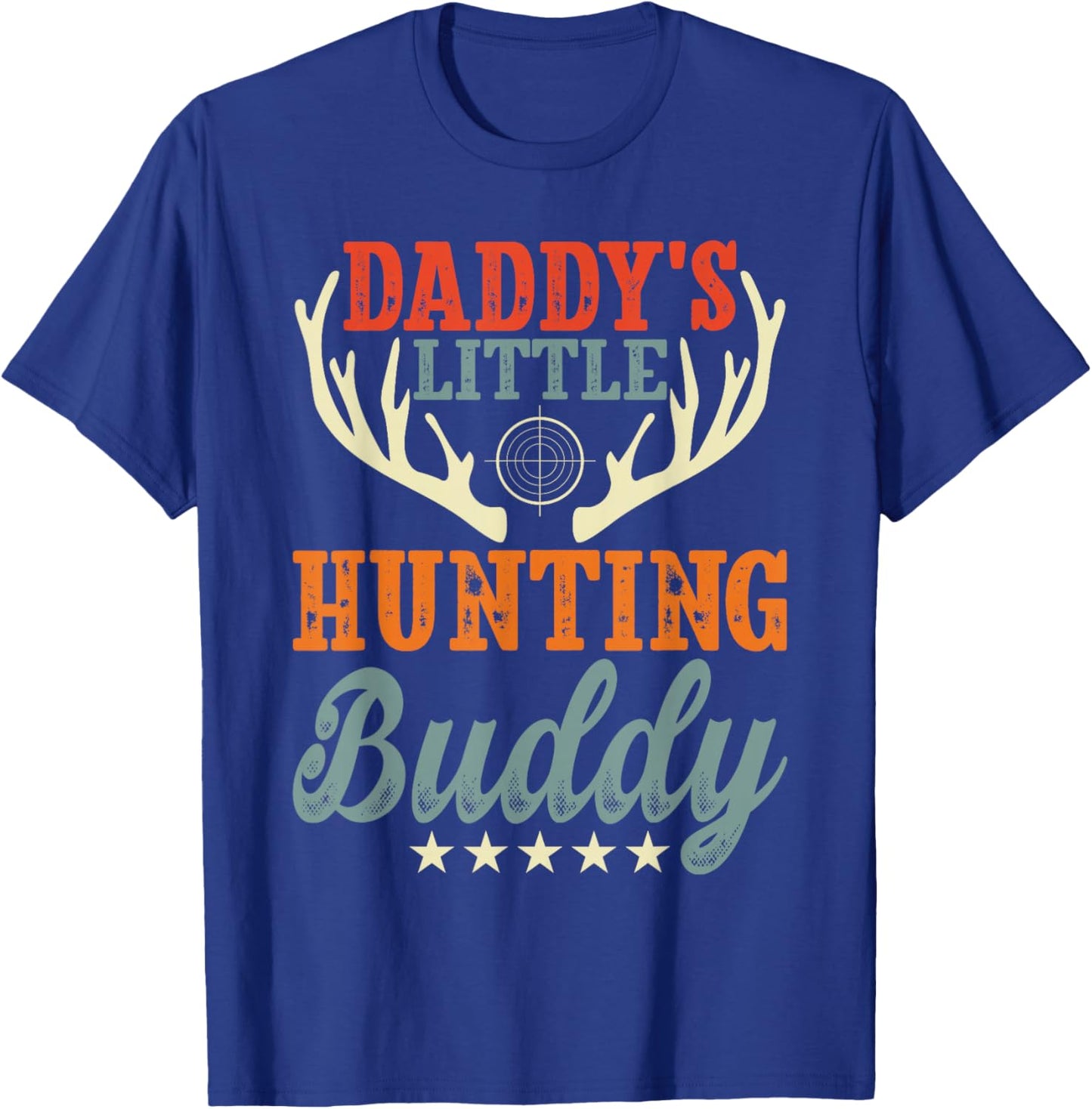 Retro Daddy's Little Hunting Buddy For Dad Boy Funny Deer T-Shirt - T-Shirt | Royal
