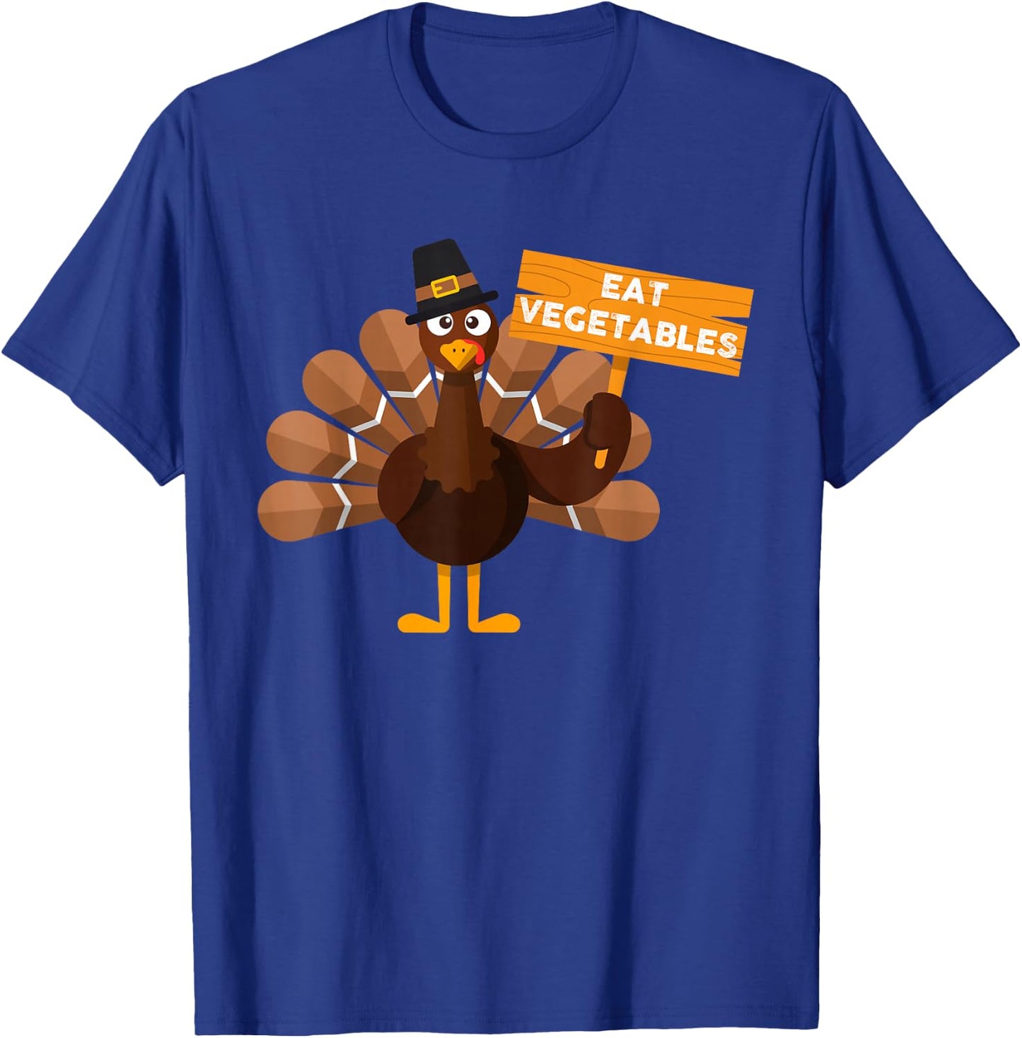 Turkey Eat Vegetables - Funny Vegan Thanksgiving T-Shirt - T-Shirt | Royal
